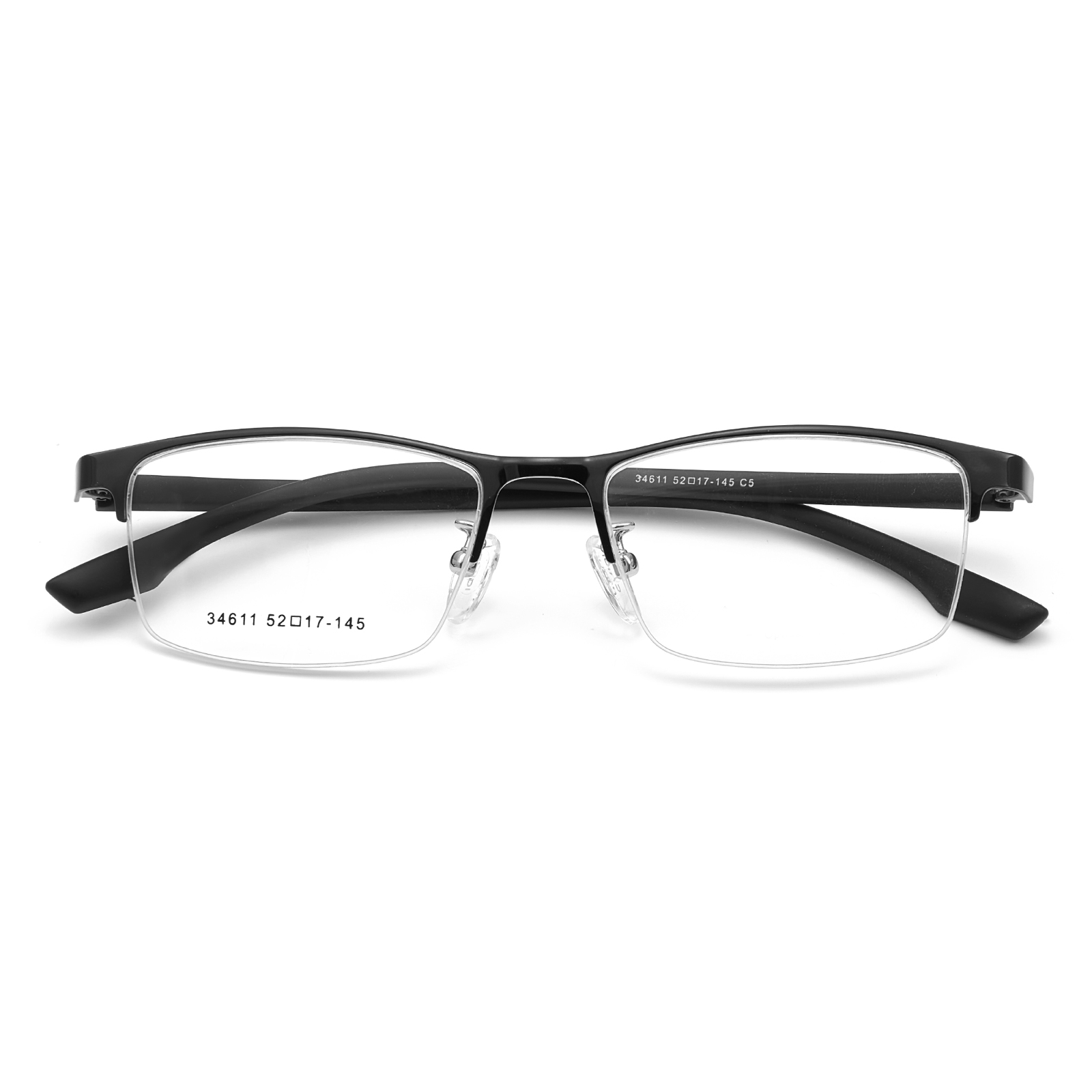 34611 Minimalistické polorámové hypoalergenní slitinové brýle