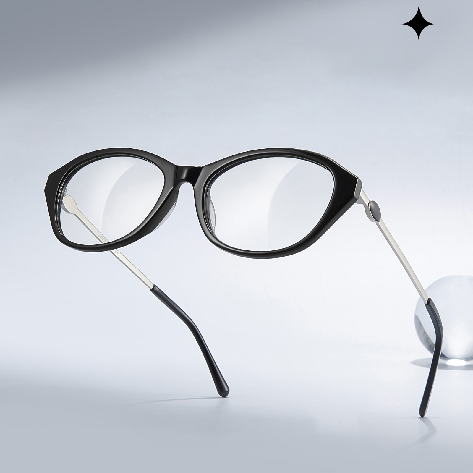 BC2039 Retro acetátové brýle Cat-Eye Light